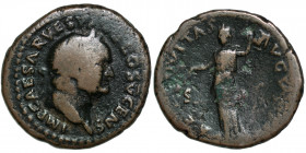 Roman Imperial. Vespasian AD 69-79. AE (27mm, 10.10g). Rome mint. Struck 74. IMP CAESAR VESP AVG COS V CENS, laureate head of Vespasian right / AEQVIT...