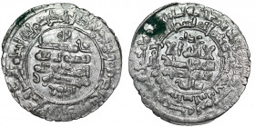 Islamic. Samanid. Mansur b. Nuh. AR Dirham (31mm, 3.43g). Al-Shash mint. 361 AH. Fine.