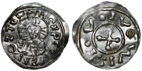Czechia. Bohemia. Jaromir, 1003, 1004 - 1012, 1033 - 1034. AR Denar (19mm, 1.00g). Prague mint. +IMOΛI·L·I, cross / XPCONZNOZT-IHC, facing bust. Cach ...