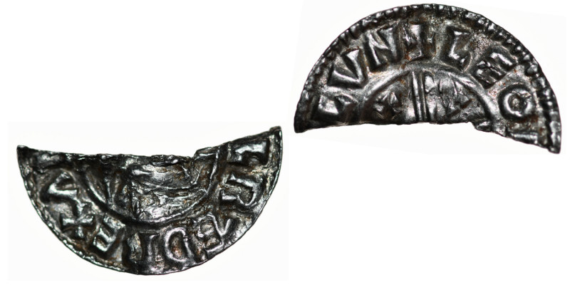 England. Aethelred II. 978-1016. AR Half Penny (10mm, 0.71g). Crux type (BMC iii...