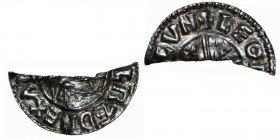 England. Aethelred II. 978-1016. AR Half Penny (10mm, 0.71g). Crux type (BMC iiia, Hild. C). London mint; uncertain moneyer. Struck circa 991-997. [+Æ...