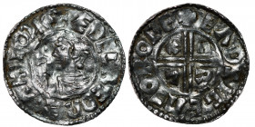 England. Aethelred II 978-1016. AR Penny (20mm, 1.45g, 9h). Crux type (BMC iiia, Hild. C.a.). Rochester mint; moneyer Eadsige. Struck circa 991-997. +...