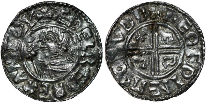 England. Aethelred II. 978-1016. AR Penny (20mm, 1.44g, 6h). Crux type (BMC iiia...