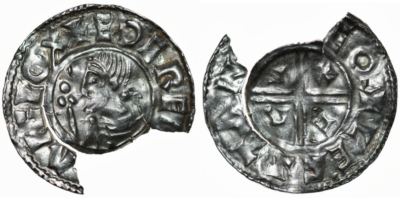 England. Aethelred II 978-1016. AR Penny (20mm, 1.04g). Crux type (BMC iiia, Hil...