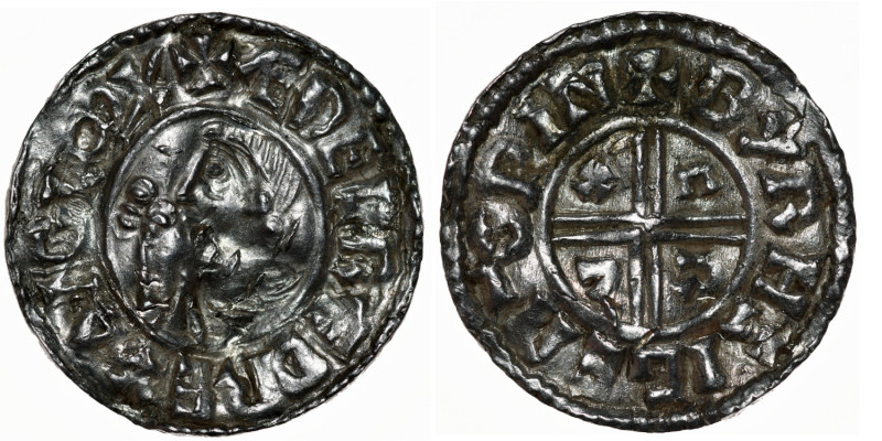 England. Aethelred II 978-1016. AR Penny (20.5mm, 1.66g, 12h). Crux type (BMC ii...