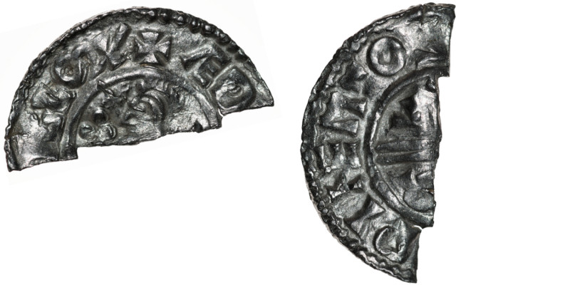 England. Aethelred II 978-1016. AR Half Penny (10mm, 0.75g). Crux type (BMC iiia...