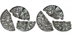 Lot of 3 fragmented pennies Aethelred II. 978-1016. AR. Sold as is. No returns.