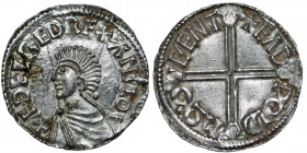 England. Aethelred II. 978-1016. AR Penny (20mm, 1.67g, 6h). Long Cross type (BMC IVa, Hild. D). Canterbury mint; moneyer Eadweald. Struck circa 997-1...