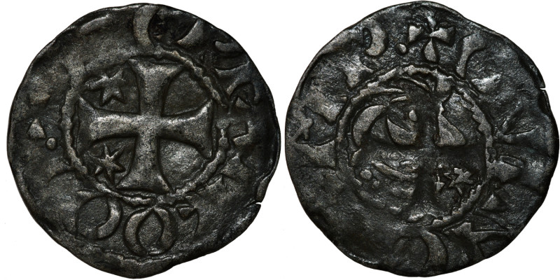 France. Penthièvre. Etienne I. Comte. 1093-1138. AR Denier (19mm, 0.80g). Styliz...