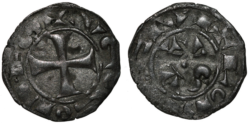 France, Provincial, Rodez. Count Hughes II or III. 1156-1196. BI denier (18mm, 0...
