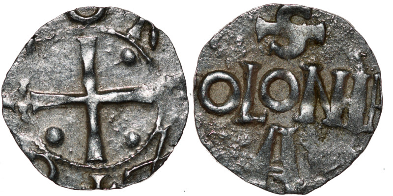 Germany. Cologne. Otto III 983-1002. AR Denar (15mm, 1.19g). Cologne mint. +OTTO...