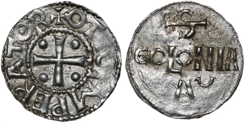 Germany. Cologne. Otto III 983-1002. AR Denar (18mm, 1.47g). Cologne mint. +OTTO...