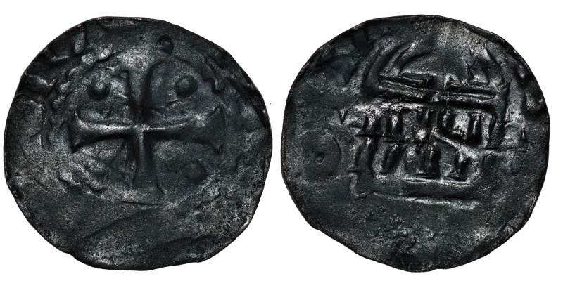 Germany. Cologne. Konrad II 1024-1039. AR Denar (19mm, 1.00g). Cologne mint. Cro...