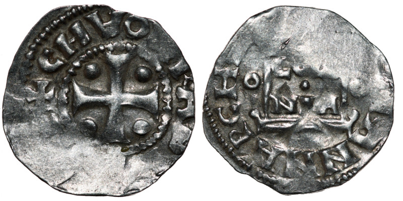 Germany. Cologne. Konrad II 1024-1039. AR Denar (18mm, 1.13g). Cologne mint. +CH...