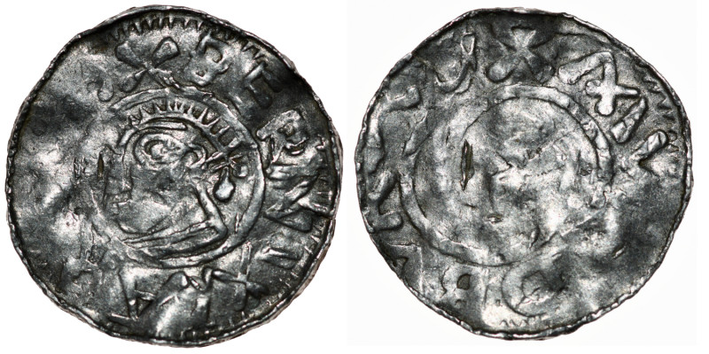 Germany. Saxony. Bernhard I 973-1011. AR Denar (18mm, 1.26g). Bardowick (or Lüne...