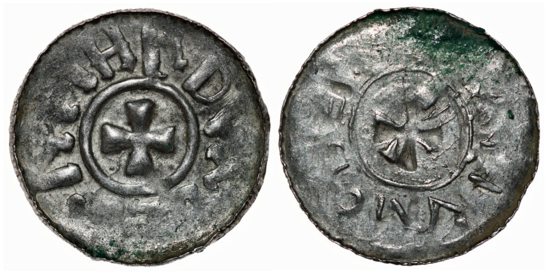 Germany. Saxony. Bernhard I 973-1011. AR Denar (19mm, 1.08g). Bardowick (or Lüne...