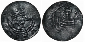 Germany. Magdeburg. Anonymous emitter. 11th century. AR Denar (22mm, 1.29g). Magdeburg mint. [SCS M]AVRIC[IVS], crowned bearded head right right / [+M...