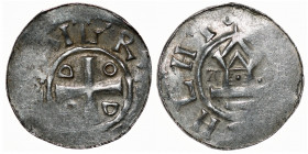Germany. Duchy of Saxony. Goslar area. Otto III 983-1002. AR Denar (16mm, 1.39g). [D]I GR[A + REX], cross in angels O-D-D-O / [ATIA]HLHT, Λ and ω(?), ...