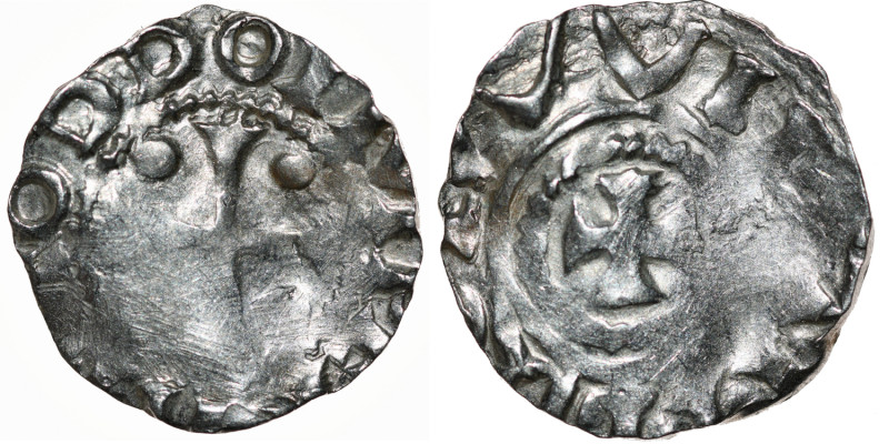 Germany. Saxony. Otto III 983-1002. AR Denar (16mm, 1.33g). Dortmund mint. ODDOI...