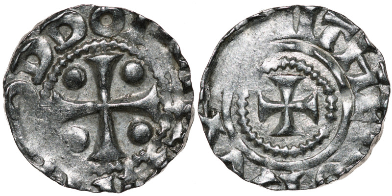 Germany. Saxony. Otto III 983-1002. AR Denar (16mm, 1.36g). Dortmund mint. ODDOI...