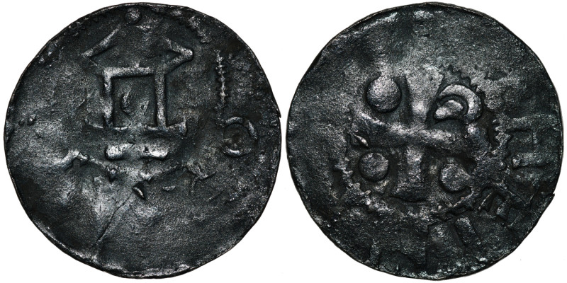 Germany. Saxony. Worms. Heinrich II 1002-1024. AR Denar (19mm, 1.12g). +HEINR[IC...