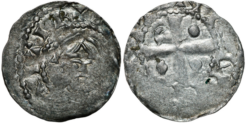 Germany. Worms. Heinrich III 1046-1056. AR Denar (19mm, 0.97g). Crowned head fac...