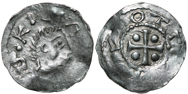 Germany. Franconia. Otto III 983-1002. AR Denar (18mm, 1.15g). Würzburg mint. [S...