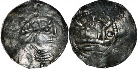 Germany. Duchy of Swabia. Erchambold 973-983 and Otto II. AR Denar (19mm, 1.51g). Strasbourg mint. [+ OTTO IMPE AVG], crowned bust right / [*ERCHANBAL...