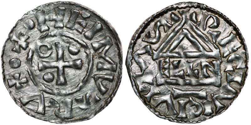 Germany. Duchy of Bavaria. Heinrich II 985-995. AR Denar (21mm, 1.58g). Regensbu...