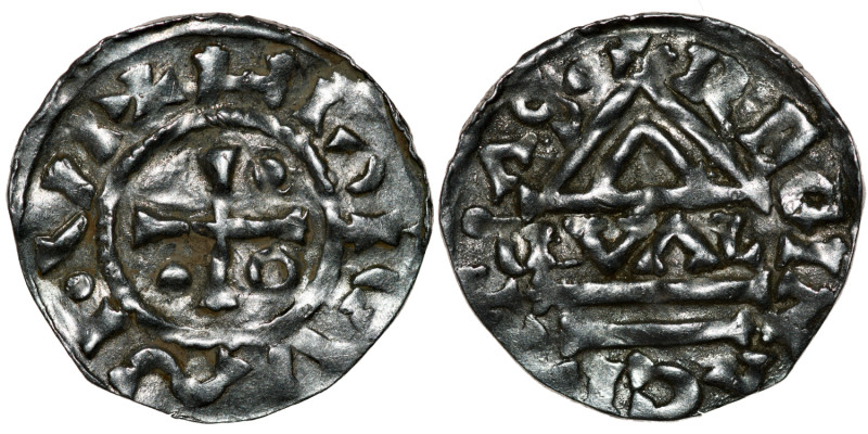 Germany. Duchy of Bavaria. Heinrich II 985-995. AR Denar (21mm, 1.51g). Regensbu...