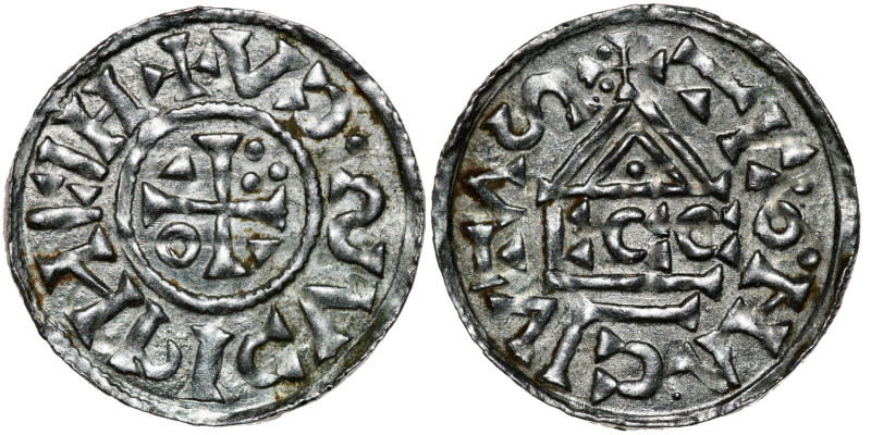 Germany. Duchy of Bavaria. Heinrich IV (II) 1002-1009. AR Denar (20mm, 1.13g). R...