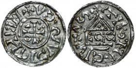 Germany. Duchy of Bavaria. Heinrich IV (II) 1002-1009. AR Denar (20mm, 1.13g). Regensburg mint; moneyer ⵎcco. +HRINPIVSCV (retrograde), cross with thr...