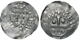 The Netherlands. Deventer. Bishop Bernold 1046-1054. AR Denar (17.5mm, 1.13g). Deventer mint. +BERN[__], bareheaded bust facing / +BER[NOLDVS•]EPS, cr...