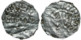 The Netherlands. North or West Netherland. Ca 990-1000. AR Denar (19mm, 0.51g). Unknown mint in Western or Northern Netherlands. Pseudo legend, S / II...
