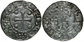 The Netherlands. Bishop of Utrecht. Bernold 1040-1054 AR Denar (17mm, 0.62g). Groningen mint. ERNOWRVSERS, crosier with BACV VLS on each side / +GROИI...