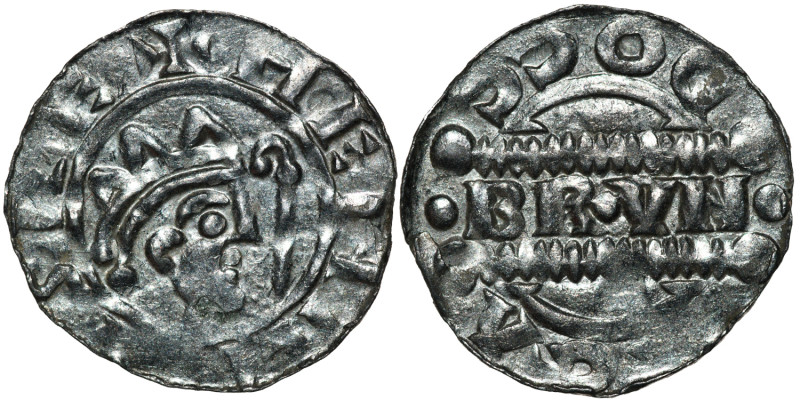 The Netherlands. Friesland. Bruno III 1050-1057. AR Denar (16mm, 0.46g). Dokkum ...
