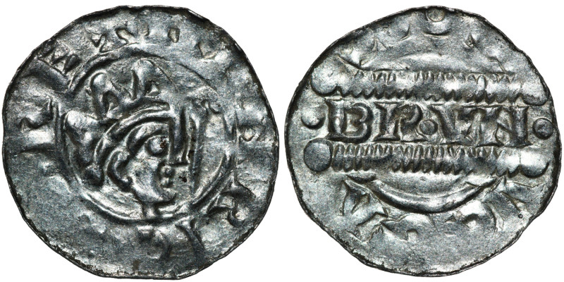 The Netherlands. Friesland. Bruno III 1050-1057. AR Denar (16mm, 0.50g). Dokkum ...