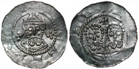 The Netherlands. Friesland. Ekbert II 1068-1077. AR Denar (17mm, 0.79g). Stavoren mint. [+E]CBERT[VS], crowned bearded bust facing / +[____]ONV, two a...