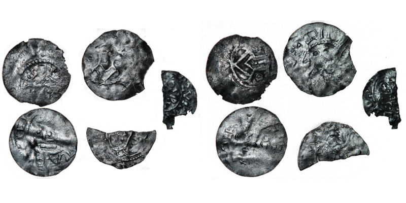 Lot of 5 European denars from 10-11th century. Sold as is. No returns.