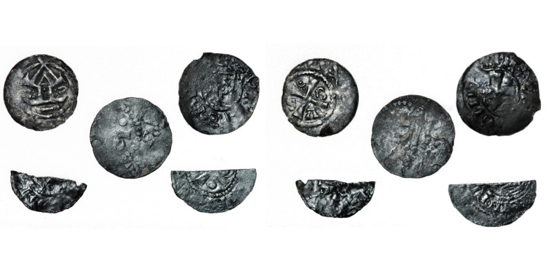 Lot of 5 European denars from 10-11th century. Sold as is. No returns.