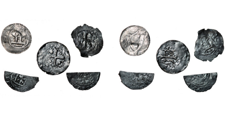 Lot of 5 European denars from 10-11th century. Sold as is. No returns.