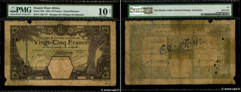 Country : FRENCH WEST AFRICA (1895-1958) 
Face Value : 25 Francs GRAND-BASSAM 
D...