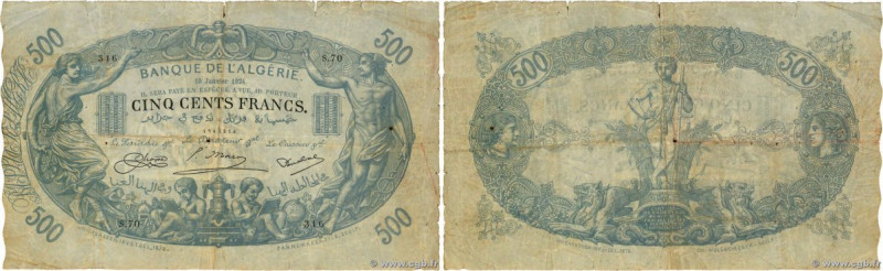 Country : ALGERIA 
Face Value : 500 Francs 
Date : 10 janvier 1924 
Period/Provi...
