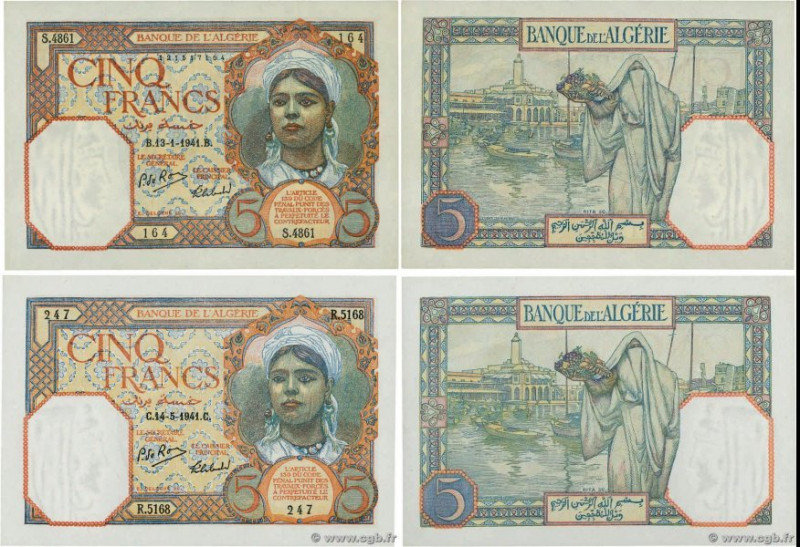 Country : ALGERIA 
Face Value : 5 Francs Lot 
Date : 1941 
Period/Province/Bank ...