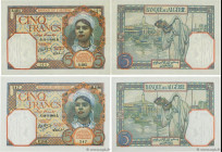 Country : ALGERIA 
Face Value : 5 Francs Lot 
Date : 1941 
Period/Province/Bank : Banque de l'Algérie 
Catalogue reference : P.77a/b 
Alphabet - signa...