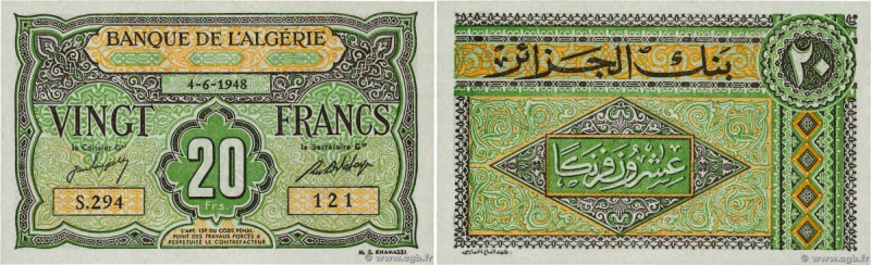 Country : ALGERIA 
Face Value : 20 Francs 
Date : 04 juin 1948 
Period/Province/...