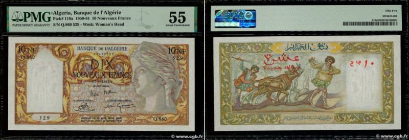 Country : ALGERIA 
Face Value : 10 Nouveaux Francs 
Date : 02 juin 1961 
Period/...