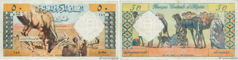 Country : ALGERIA 
Face Value : 50 Dinars 
Date : 01 janvier 1964 
Period/Provin...