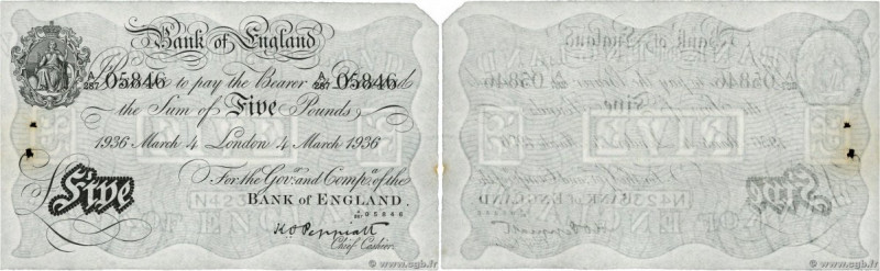Country : ENGLAND 
Face Value : 5 Pounds 
Date : 04 mars 1936 
Period/Province/B...