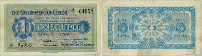 Country : CEYLON 
Face Value : 1 Rupee 
Date : 01 septembre 1928 
Period/Provinc...